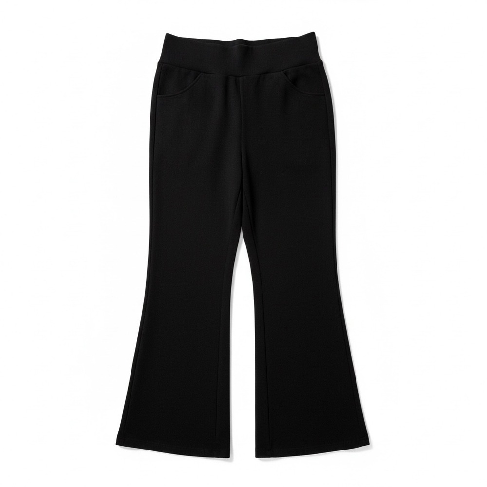 SHEIN Black Flare Leggings Pants Elastic Waist Pockets Women's Size L